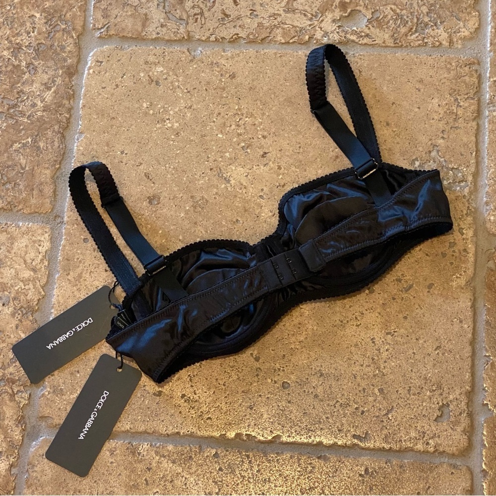 NWT~Dolce & Gabbana Black Silk Blend Bra Size 34B-Made in Italy - Picture 4 of 9
